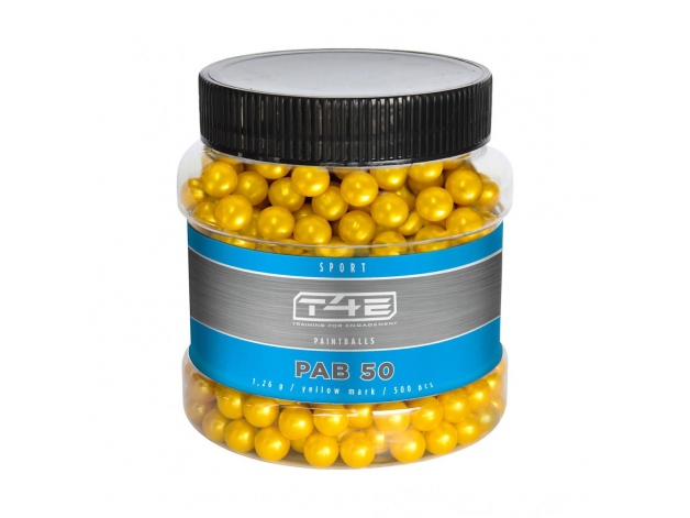 Kuličky T4E Paintball PAB .50 polymer 500ks žluté